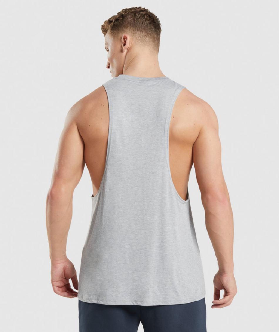 Camiseta Tirantes Gymshark Legacy Drop Arm Hombre Gris Claro | CO 3220CTV